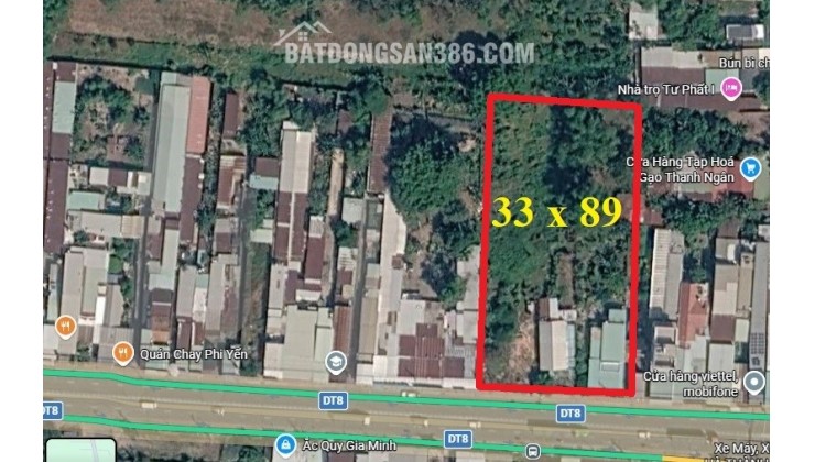 AX4 [  TỌA ĐỘ KIM CƯƠNG] MẶT TIỀN TỈNH LỘ 8 CỦ CHI – 2.937m2 (33m x 89m)